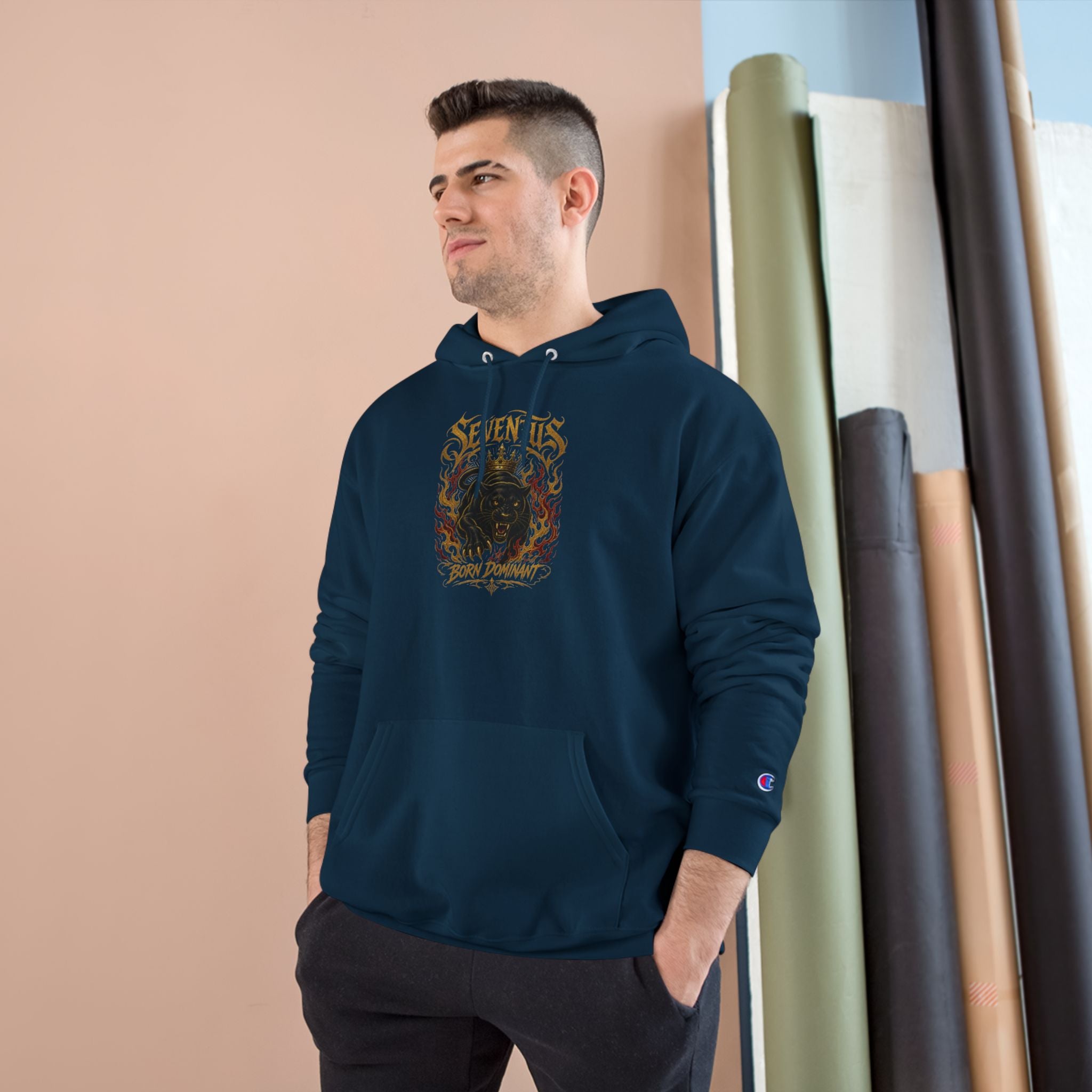 Champion Hoodie — 'Seventus' Vintage Flame Graphic Pullover