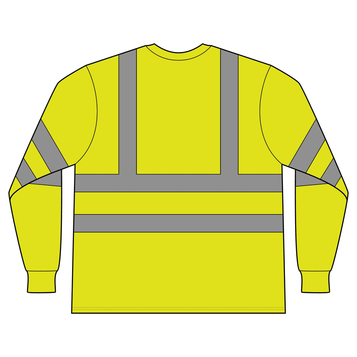 ANSI Class 3 High-Visibility Reflective Long Sleeve Shirt — Orange/Yellow Safety Tee