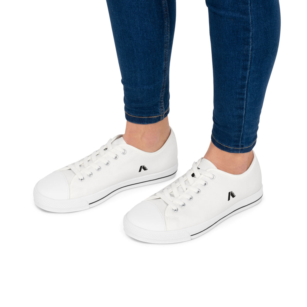 Classic White Minimal Women's Low Top Sneakers
