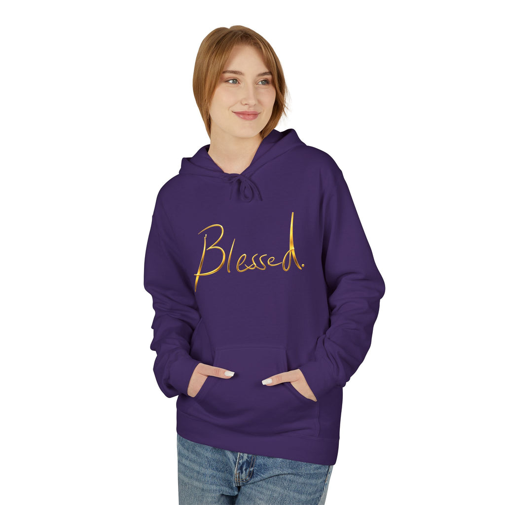 Blessed Hoodie — Minimal Gold Calligraphy Pullover
