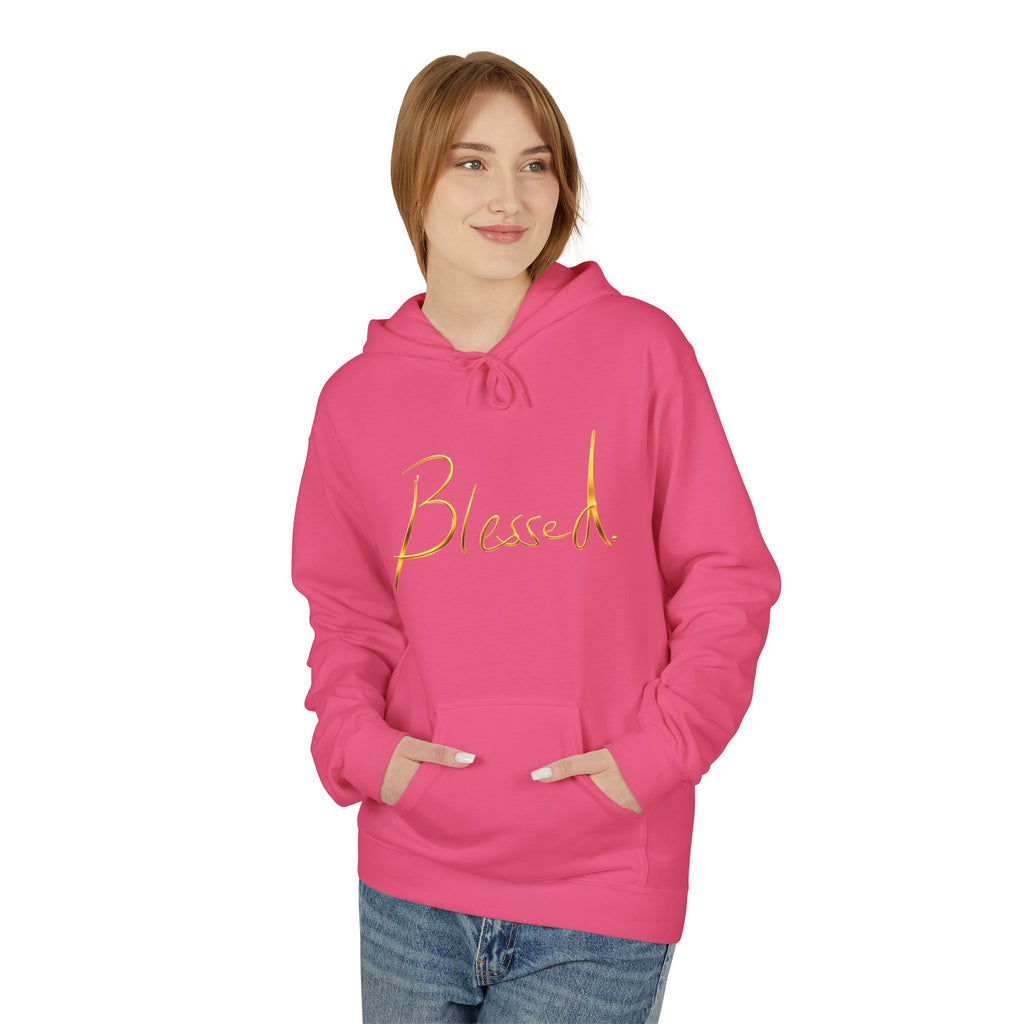 Blessed Hoodie — Minimal Gold Calligraphy Pullover