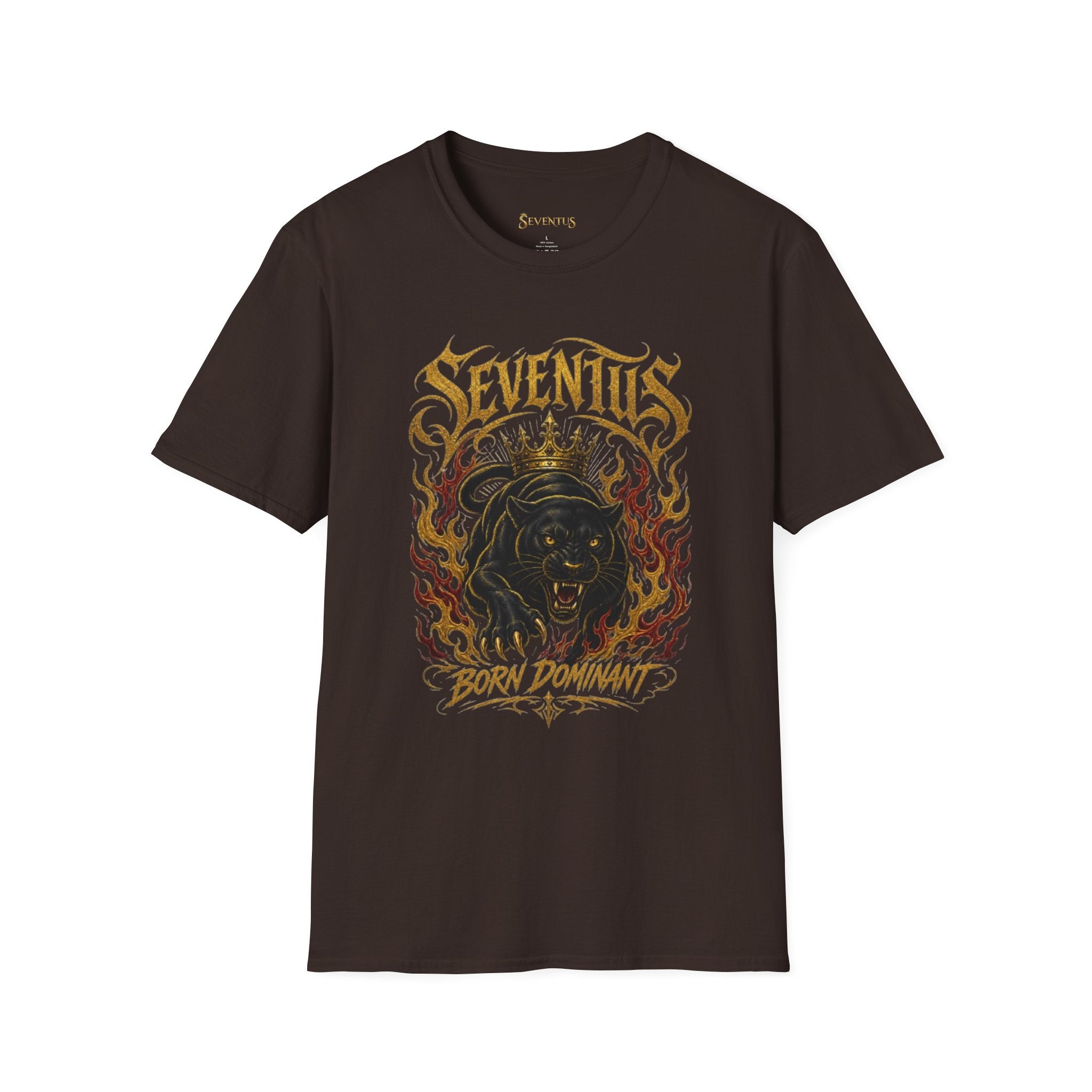 Camiseta Gráfica de Pantera en Llamas "Born Dominant" Seventus - Multicolor