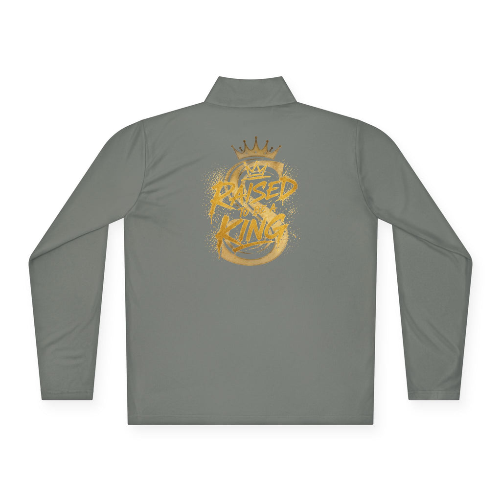 Quarter-Zip Pullover — Gold 'Raised King' Crown Graphic