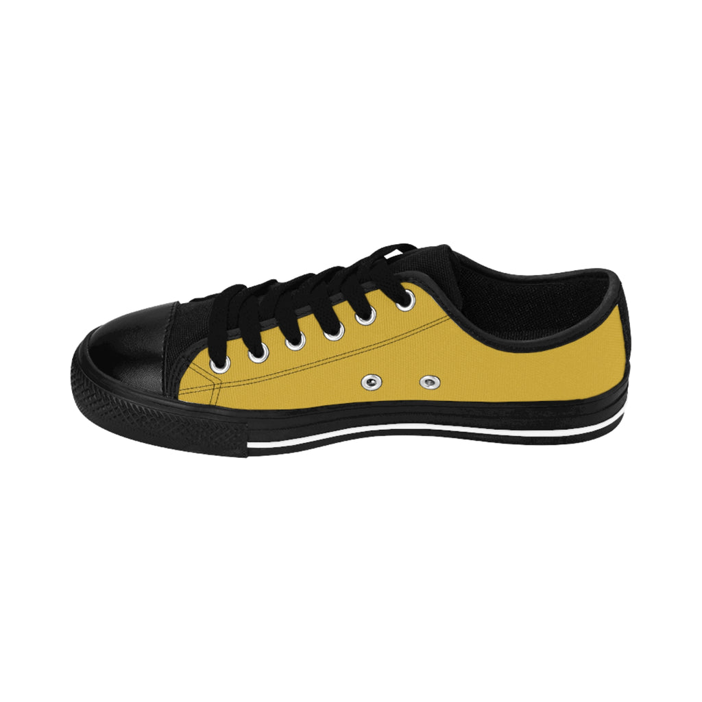 Men's Yellow Low-Top Sneakers — Classic Canvas Casual Shoes
