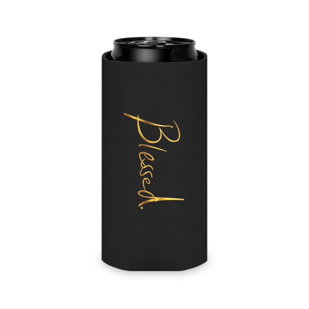 Blessed Can Cooler – Gold Script Insulated Soda & Beer Koozie