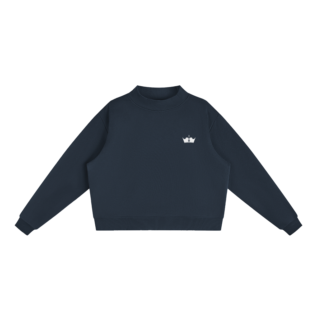 Essential Fleece Mock-Neck Crew Sweatshirt