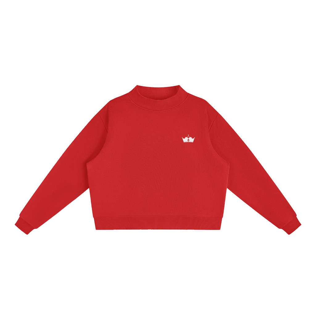 Essential Fleece Mock-Neck Crew Sweatshirt