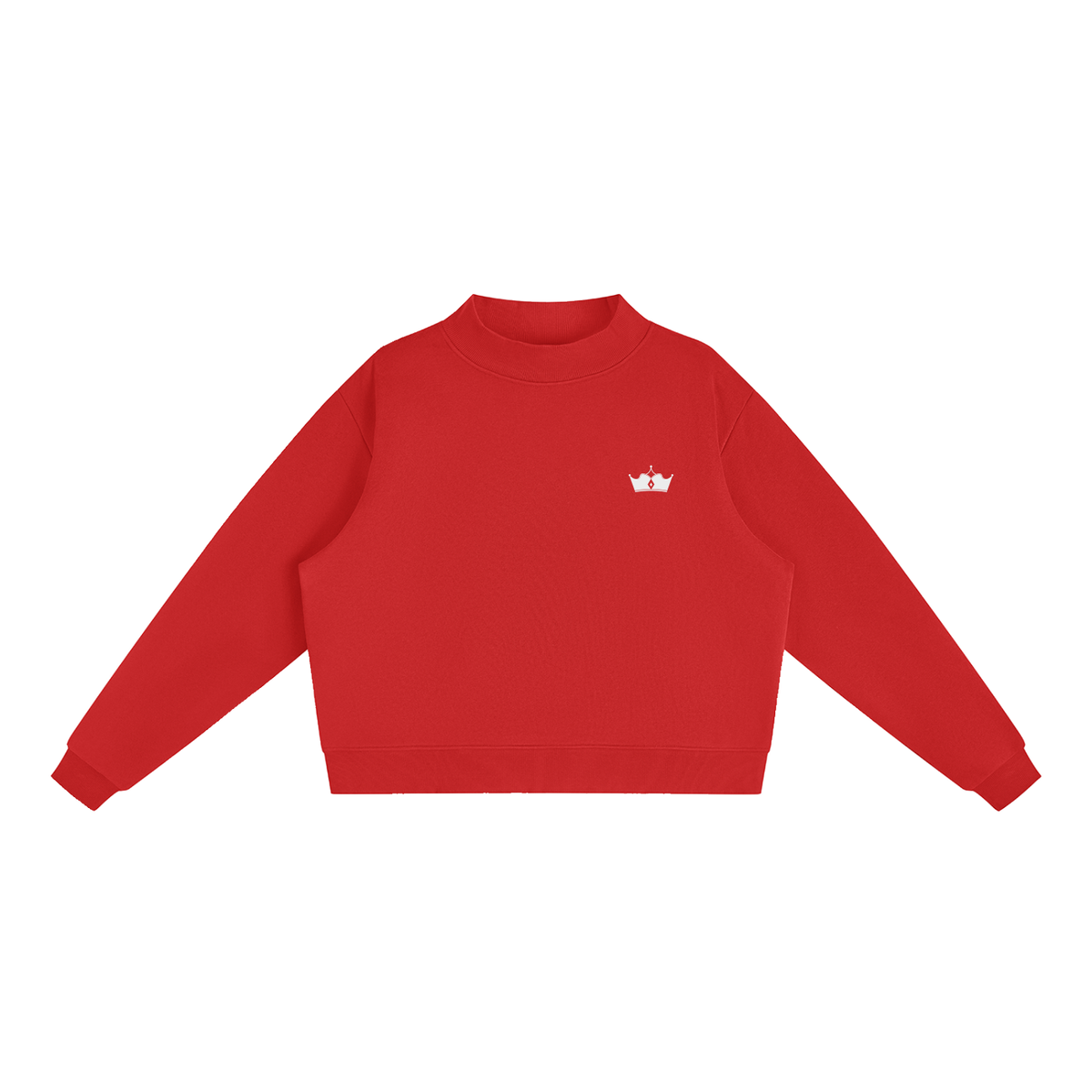 Essential Fleece Mock-Neck Crew Sweatshirt
