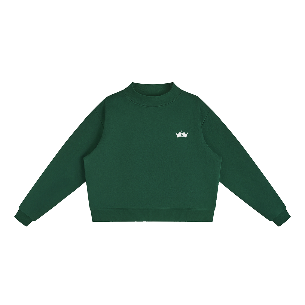 Essential Fleece Mock-Neck Crew Sweatshirt