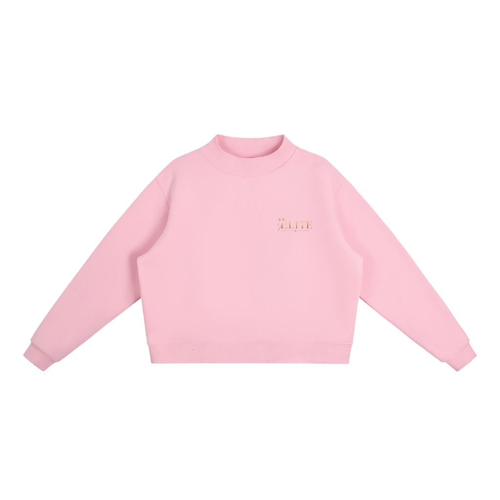 ELITE | Royal, Essential Fleece Mock-Neck Crew Sweatshirt