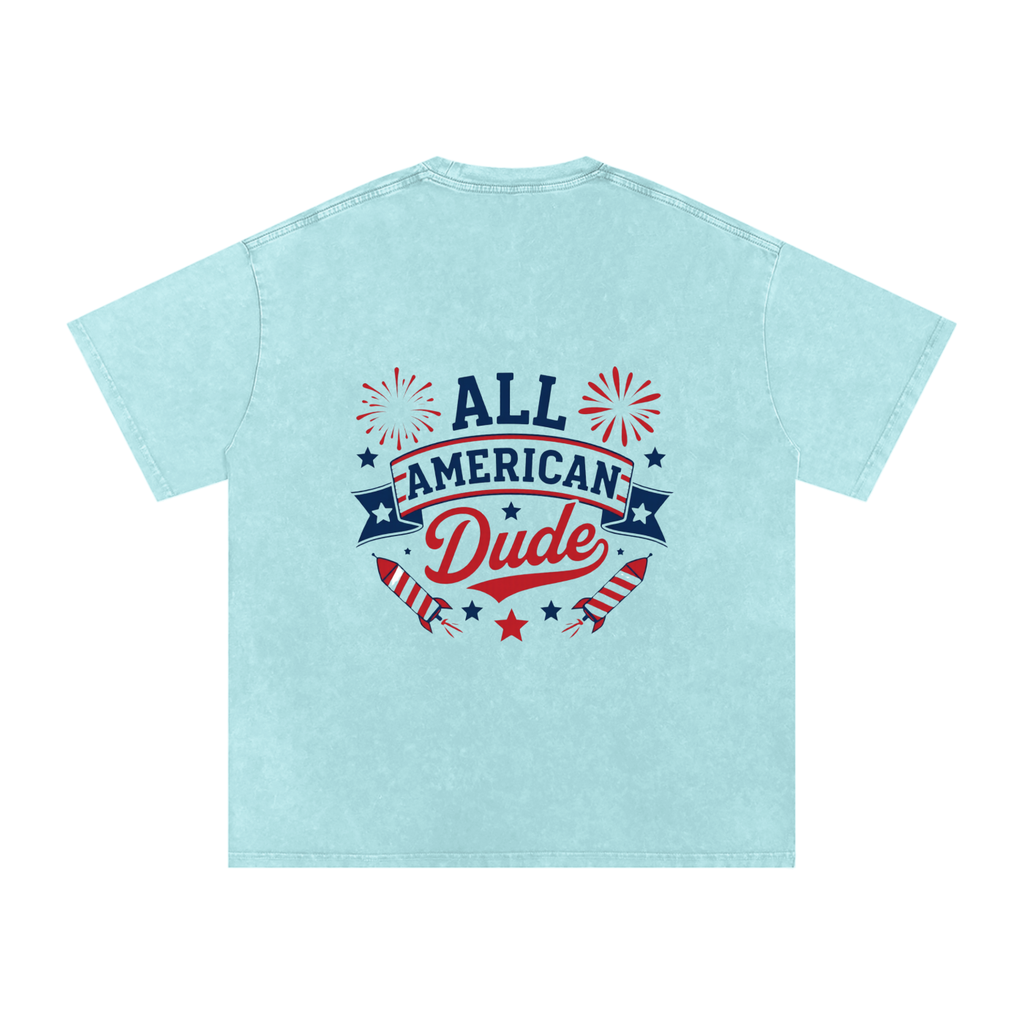 DOMINUS | All American Dude, Snow Washed Oversized Cotton T-Shirt