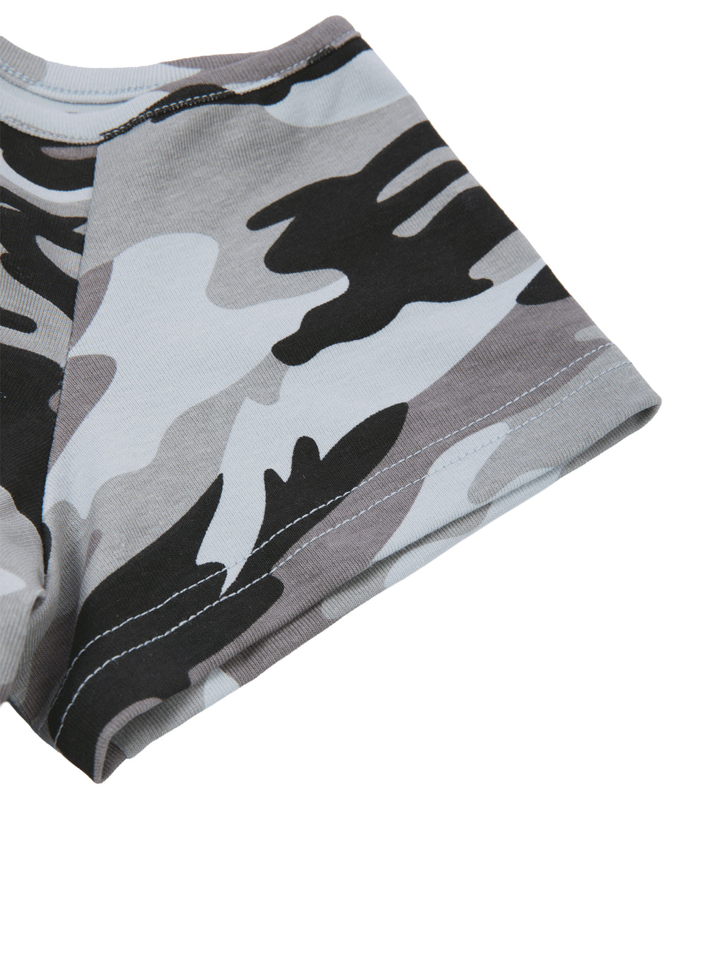 Camo Off-Shoulder Crop T-Shirt