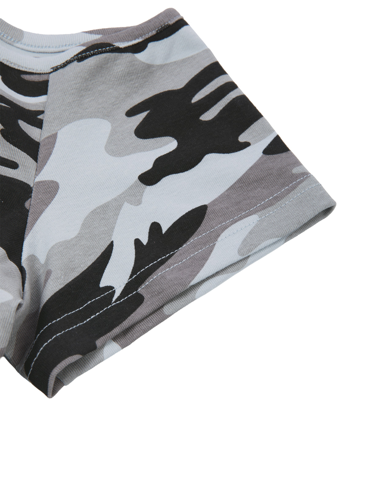 Camo Off-Shoulder Crop T-Shirt