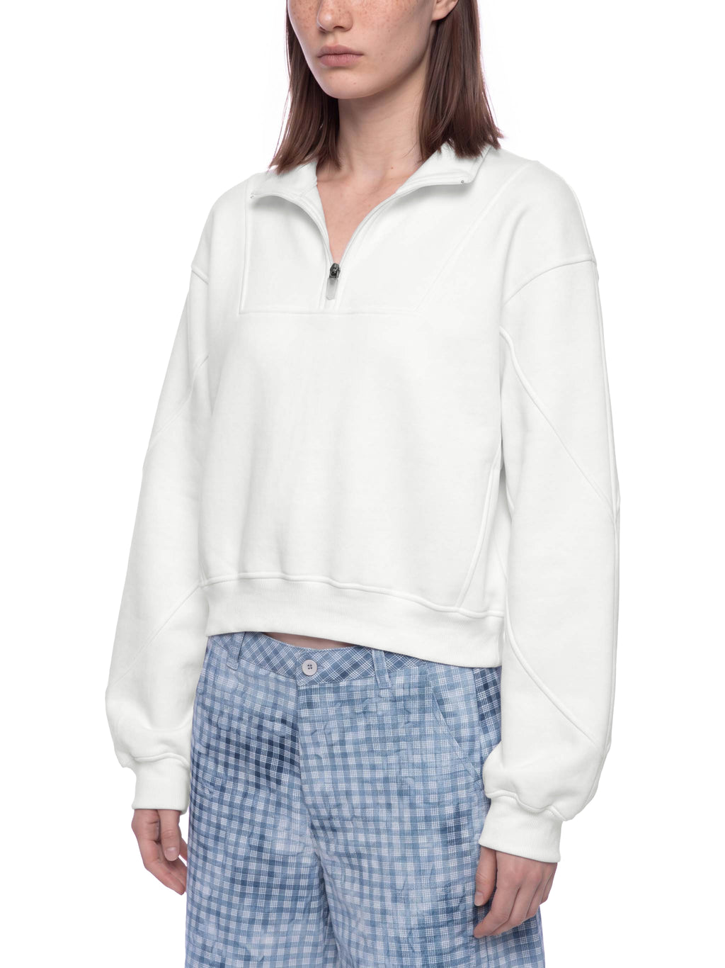 Loose Fleece Quarter-Zip Sweatshirt