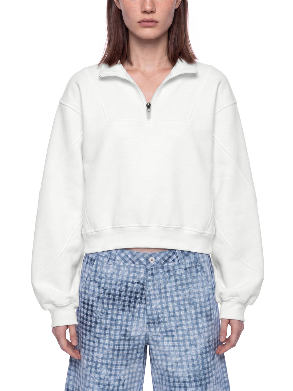 Loose Fleece Quarter-Zip Sweatshirt