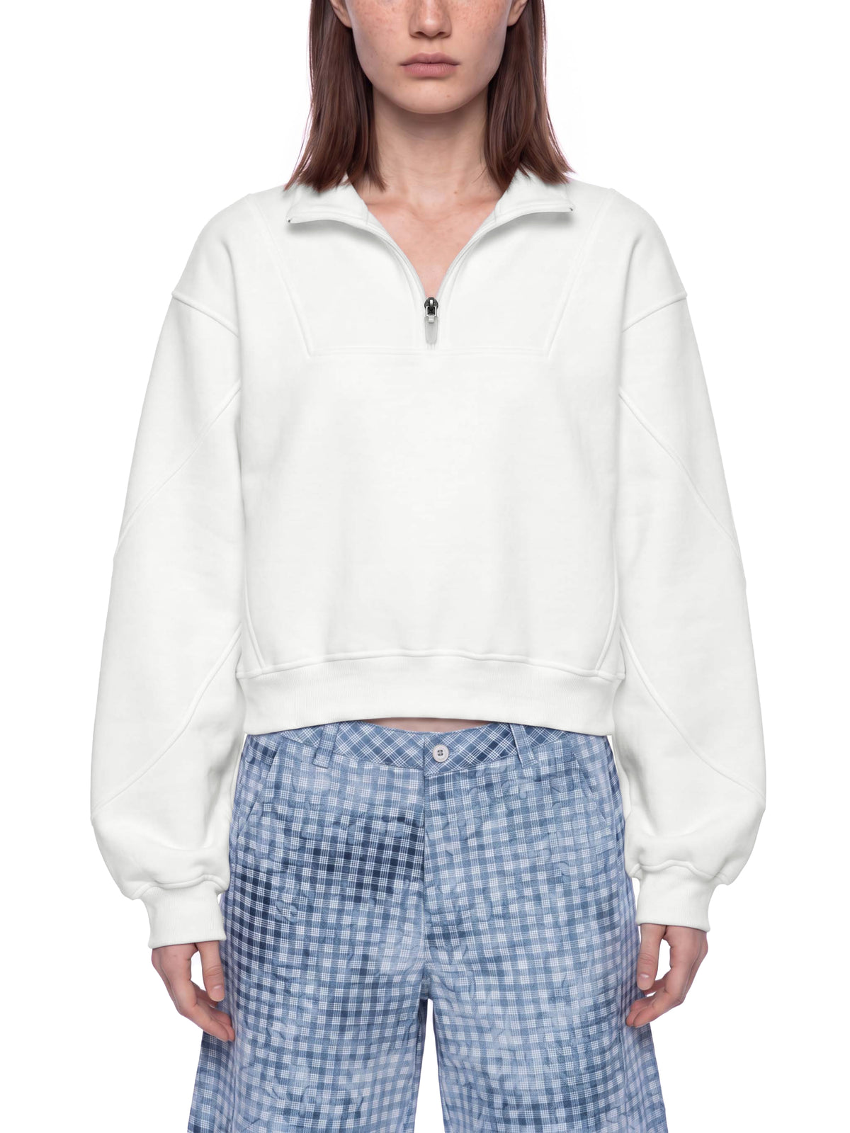 Loose Fleece Quarter-Zip Sweatshirt
