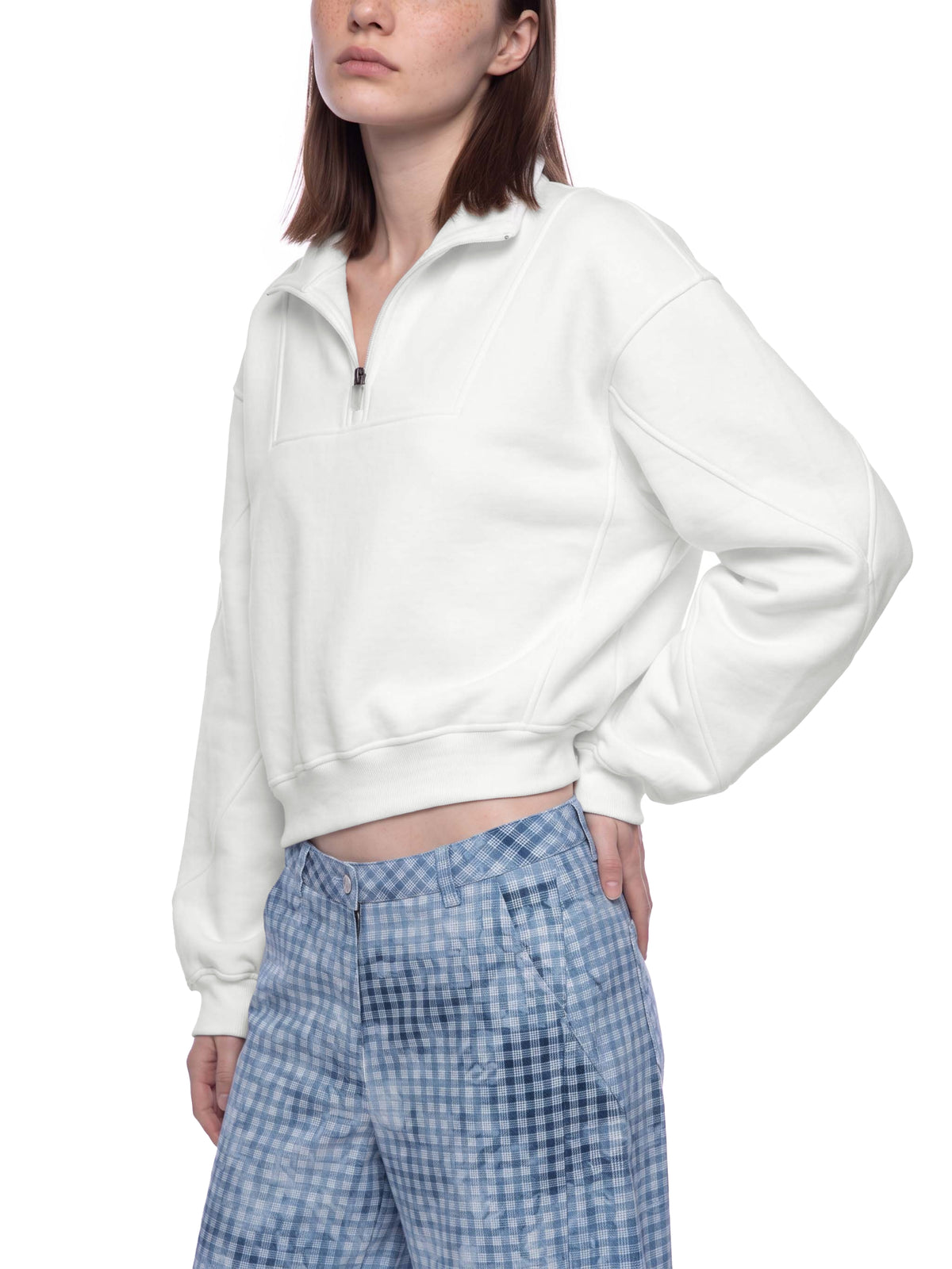Loose Fleece Quarter-Zip Sweatshirt